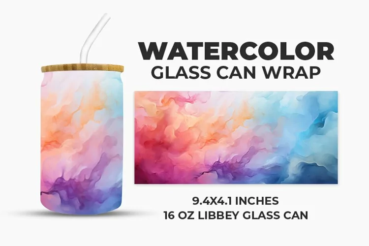 Watercolor Glass Can Wrap
