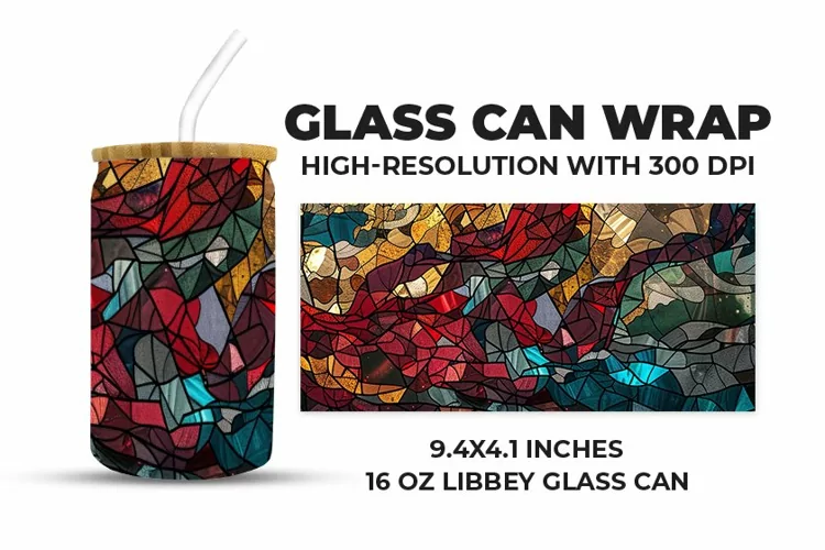 Stained Glass Glass Can Wrap