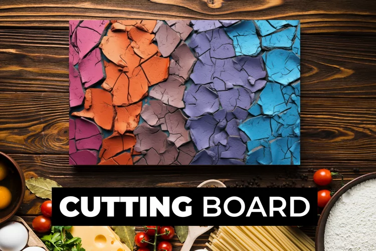 Multicolor Crack Wall Cutting Board sublimation