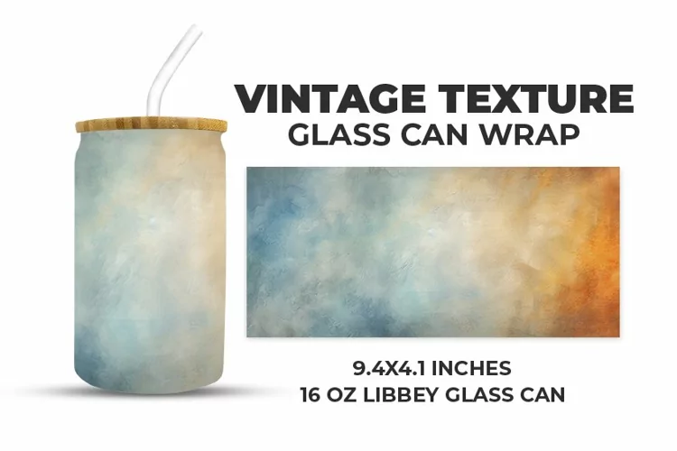 Vintage Texture Glass Can Wrap