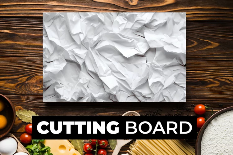 Crumpled White Paper Cutting Board sublimation