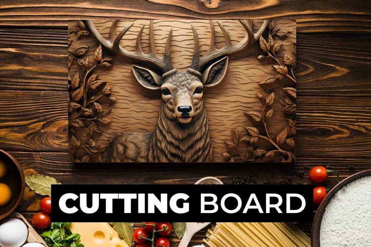 Wooden Deer Cutting Board Sublimation