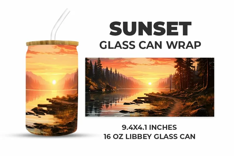 Sunset Glass Can Wrap