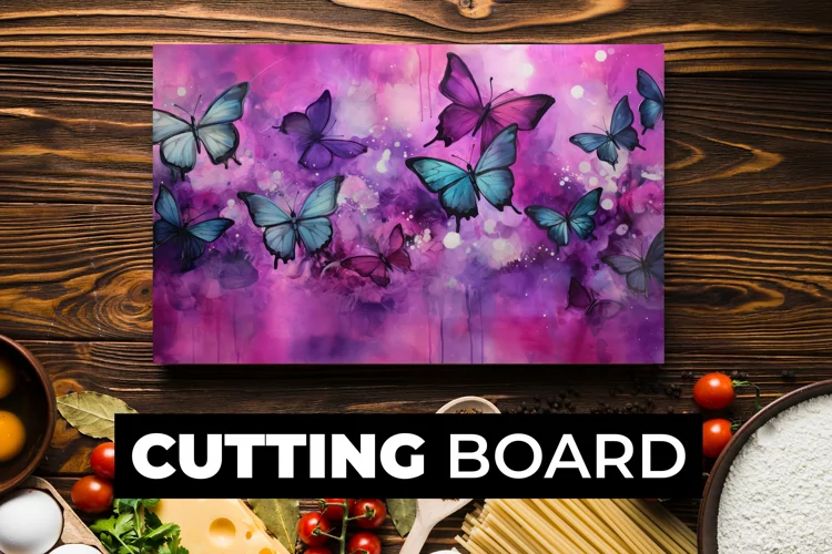 Watercolor Butterflies Cutting Board Sublimation
