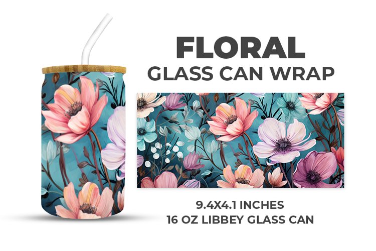 Floral Glass Can Wrap example image 1