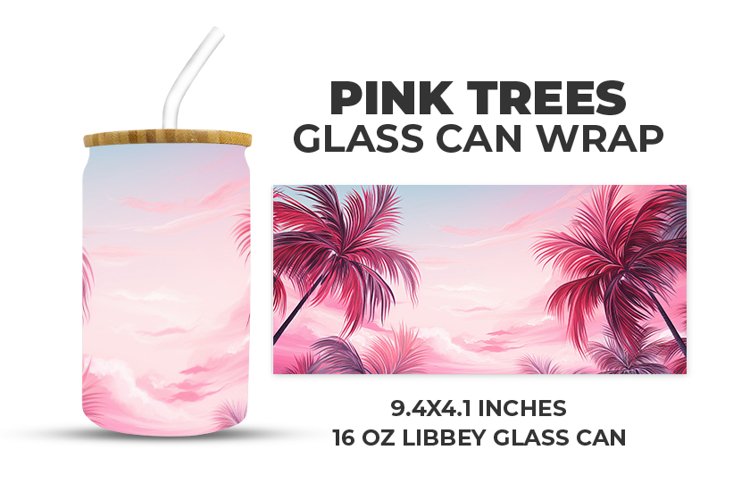 Pink Trees Glass Can Wrap