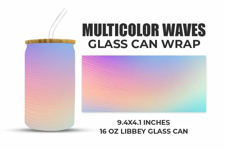 Multicolor Waves Glass Can Wrap