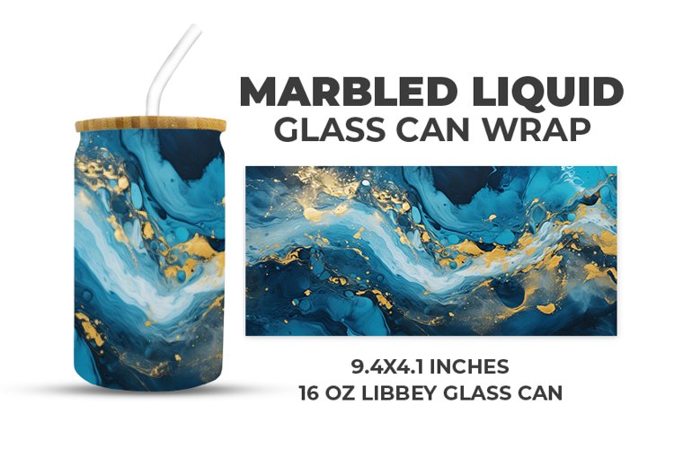Marbled Liquid Glass Can Wrap example image 1
