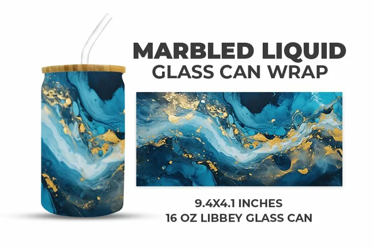 Marbled Liquid Glass Can Wrap