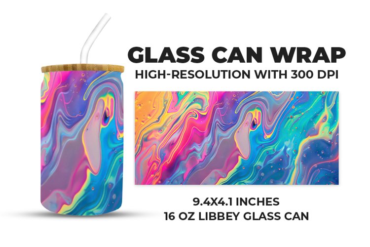 Colorful Liquid Glass Can Wrap