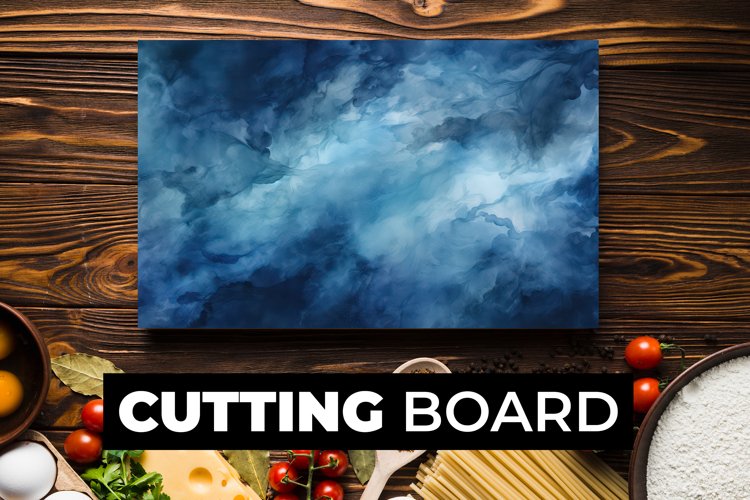 Blue Watercolor Cutting Board Sublimation example image 1
