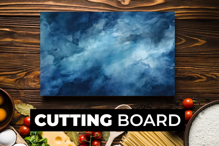 Blue Watercolor Cutting Board Sublimation