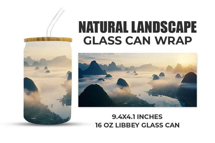 Natural Landscape Glass Can Wrap