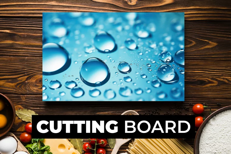 Water Drops Cutting Board Sublimation