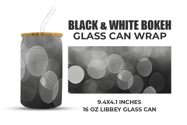 Black And White Bokeh Glass Can Wrap example image 1