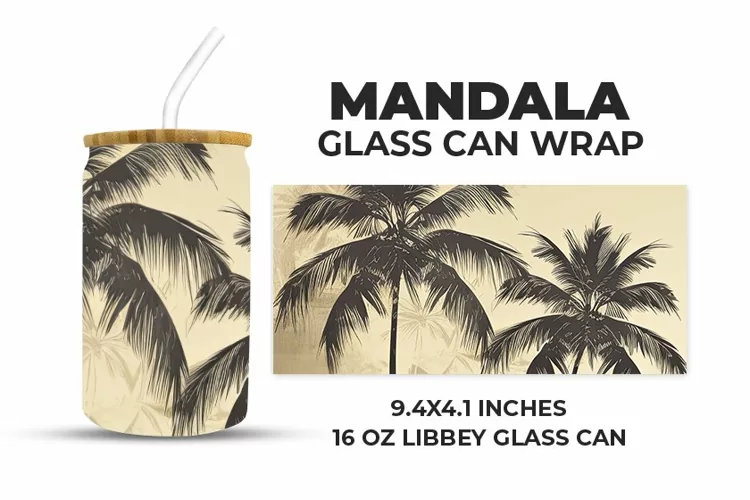 Vintage Tree Glass Can Wrap