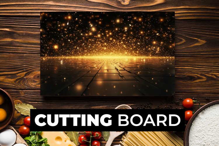 Golden Sparkling Cutting Board sublimation example image 1