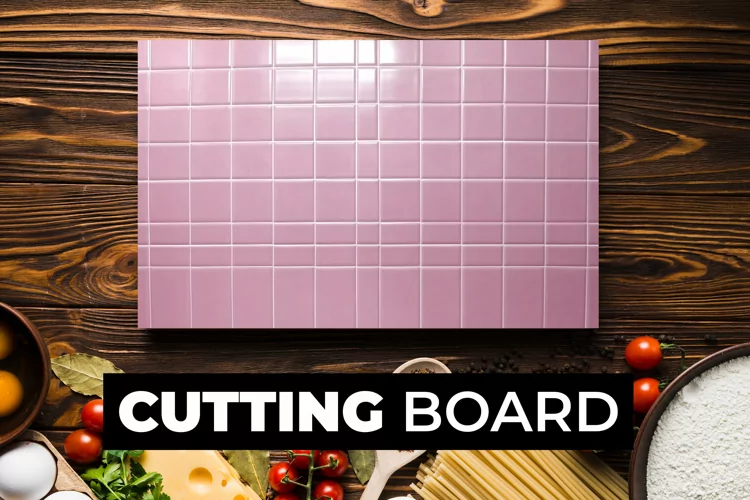 Pink Tile Wall Cutting Board sublimation