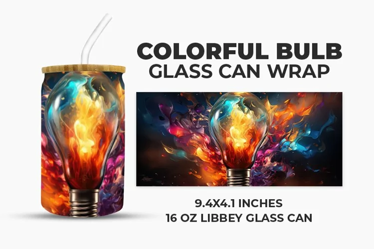 Colorful Bulb Glass Can Wrap