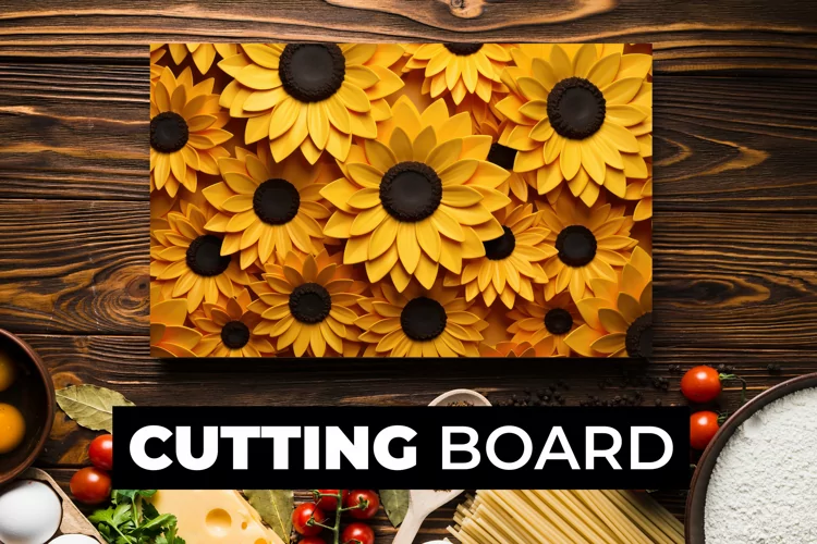 3D Sunflowers Cutting Board Sublimation