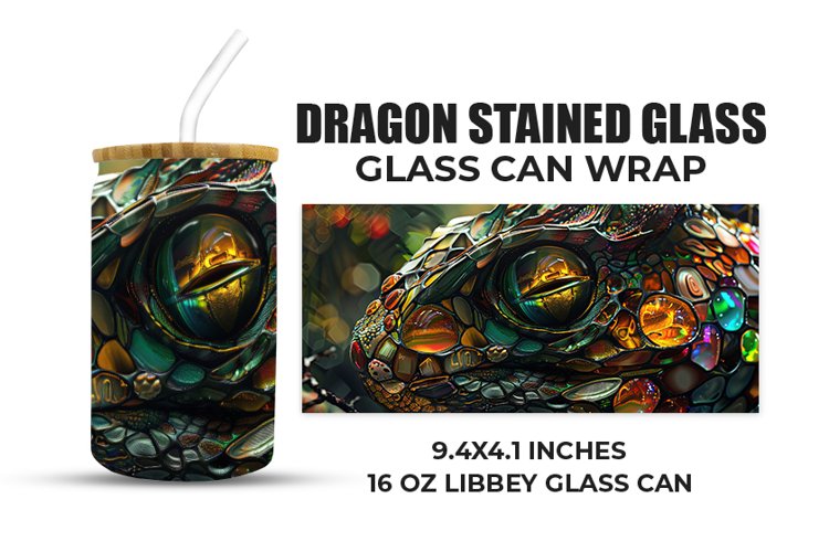 Dragon Stained Glass Glass Can Wrap example image 1