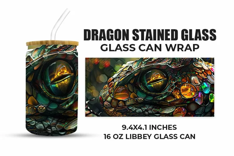 Dragon Stained Glass Glass Can Wrap