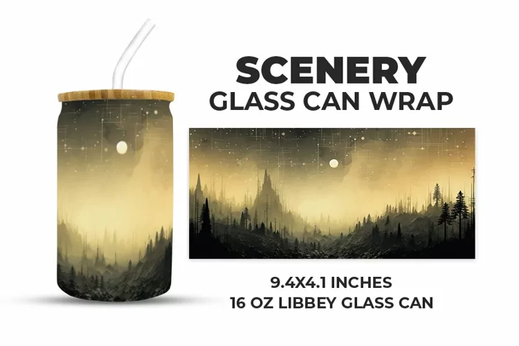 Golden And Gray Glass Can Wrap