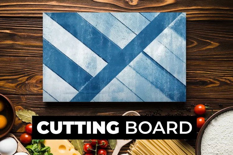Blue White Wall Cutting Board sublimation