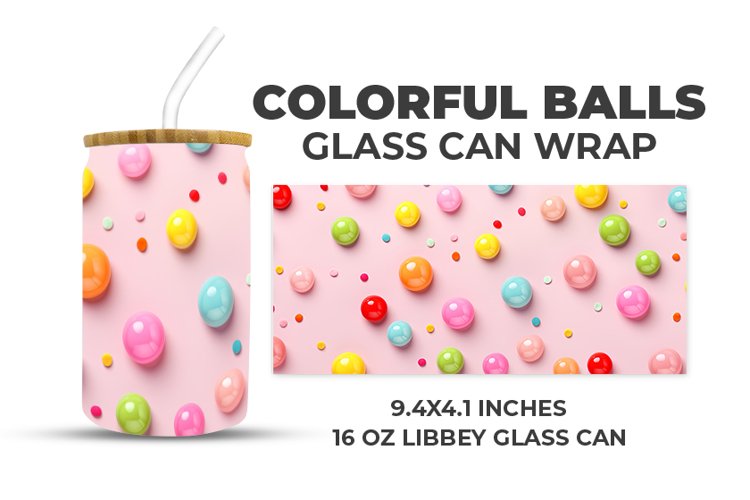 Colorful Balls Glass Can Wrap example image 1