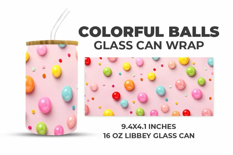Colorful Balls Glass Can Wrap