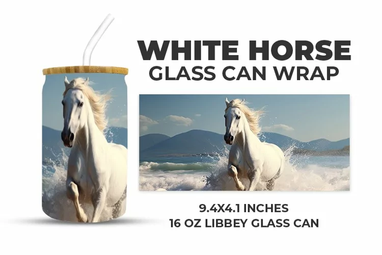 White Horse Glass Can Wrap