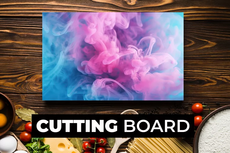 Pink And Blue Smoke Cutting Board sublimation