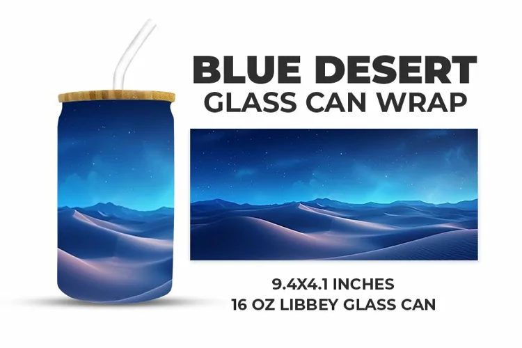 Blue Desert Glass Can Wrap