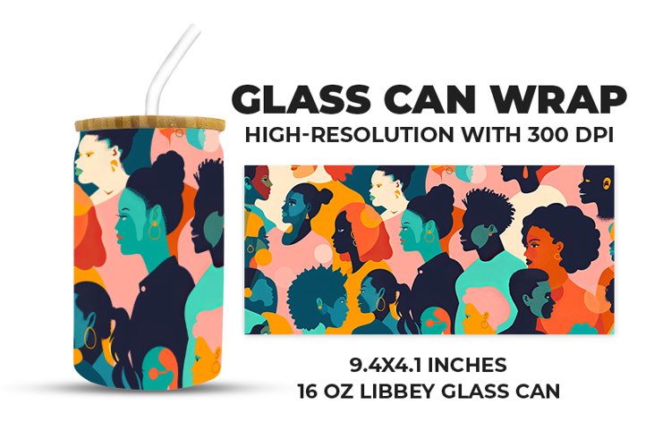 Black People Glass Can Wrap