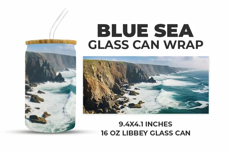 Blue Sea Glass Can Wrap