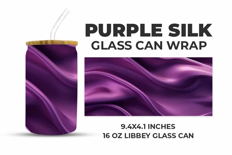Purple Silk Glass Can Wrap