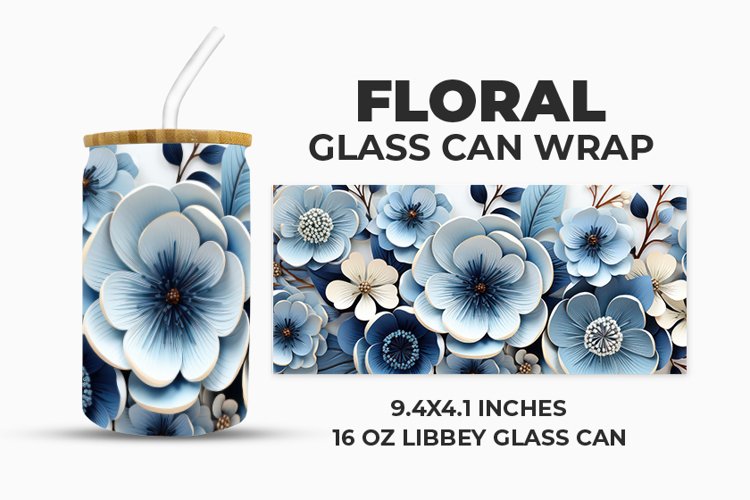Floral Glass Can Wrap example image 1