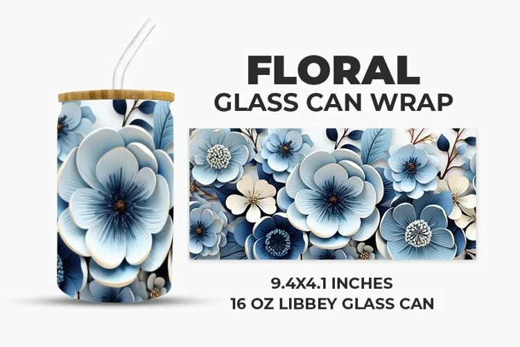 Floral Glass Can Wrap