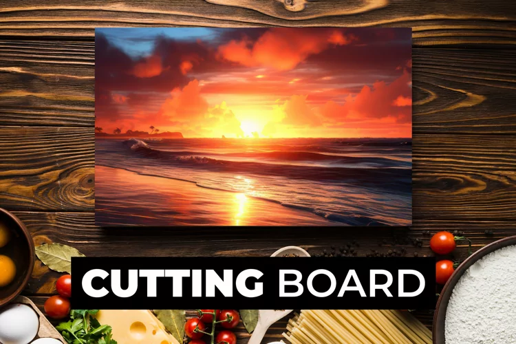 Sunset At Beach Cutting Board Sublimation