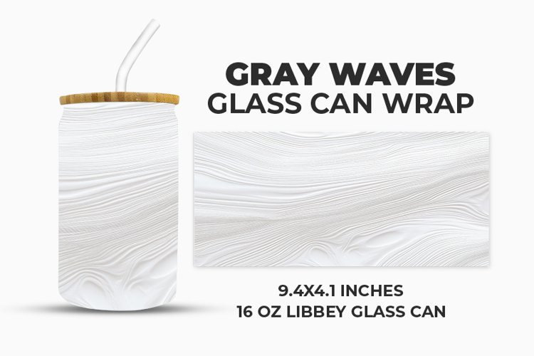 Gray Waves Glass Can Wrap example image 1