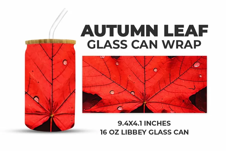 Autumn Leaf Glass Can Wrap