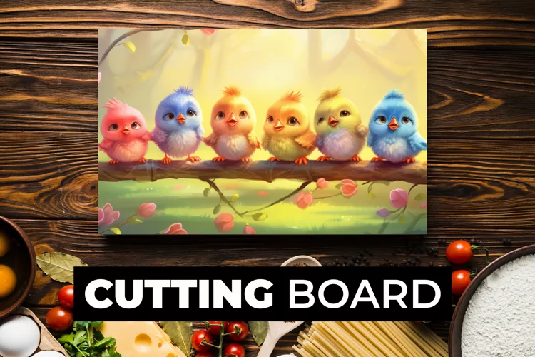 Cute Colorful Birds Cutting Board Sublimation