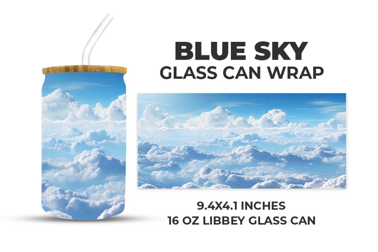 Blue Sky Glass Can Wrap example image 1