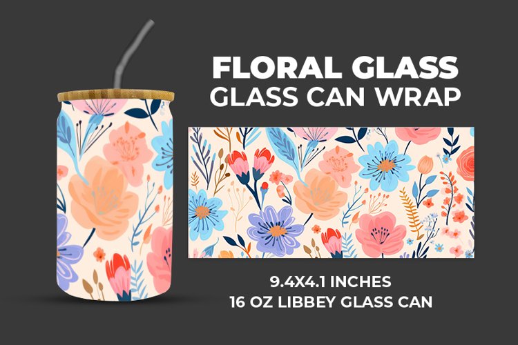 Floral Glass Can Wrap example image 1