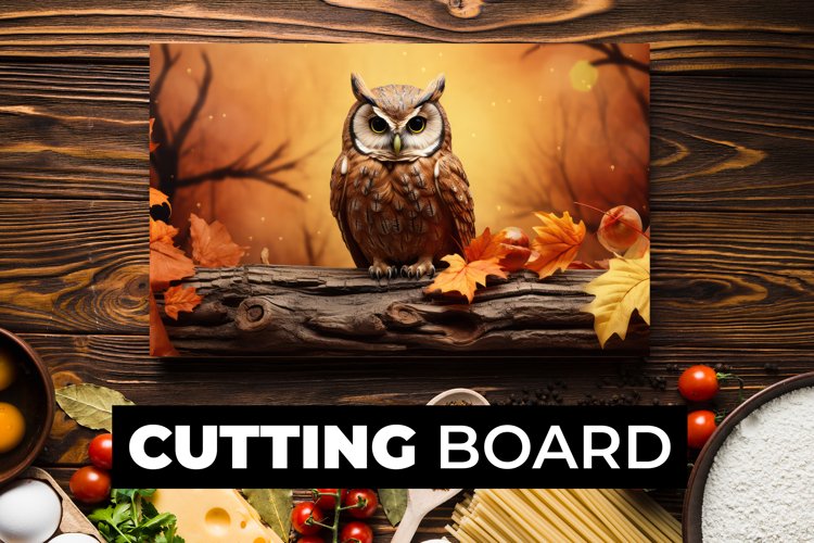Owl Cutting Board Sublimation example image 1