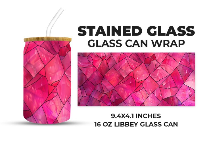 Pink Stained Glass Glass Can Wrap example image 1