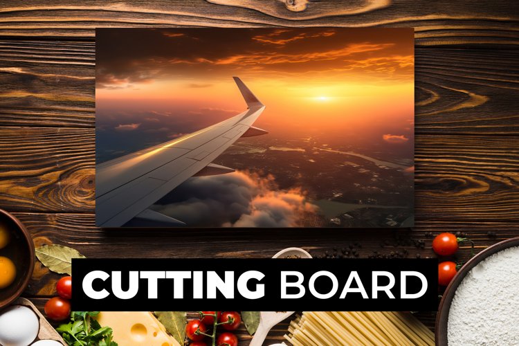 Sunrise Over The Plane Cutting Board Sublimation example image 1