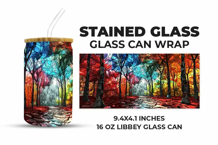 Nature Stained Glass Glass Can Wrap