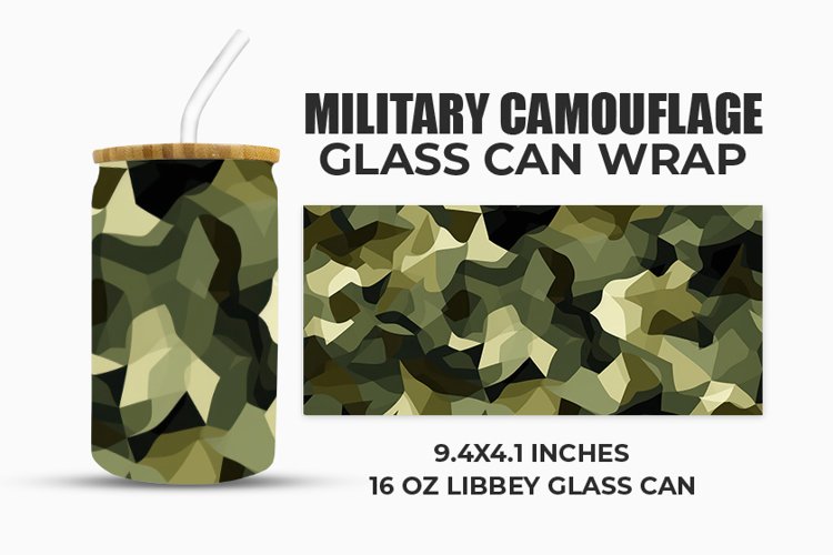 Military Camouflage Glass Can Wrap example image 1