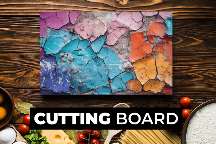 Multicolor Crack Wall Cutting Board sublimation